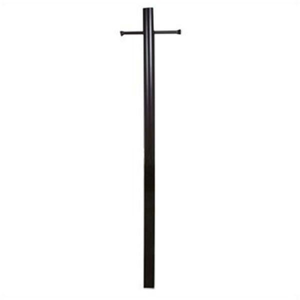 Special Lite Products Smooth Aluminum Direct Burial Post with Ladder Rest, Hand Rubbed Bronze - 7 ft. 400-BRZ